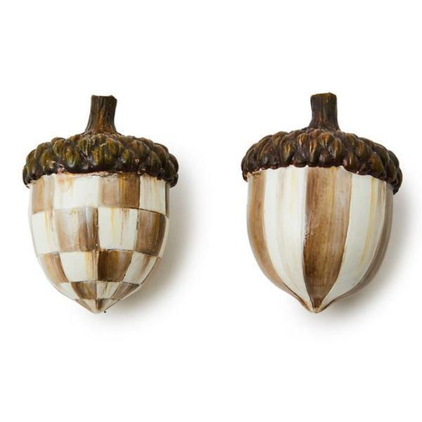 Mocha Check Acorns set of 2 - RFD