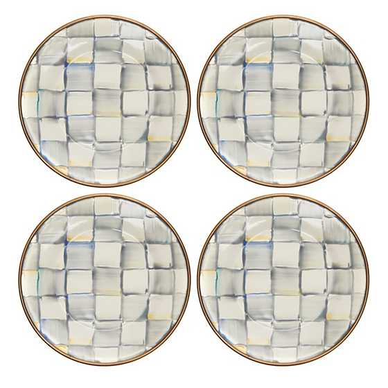Sterling Check Appetizer Plates, Set of 4