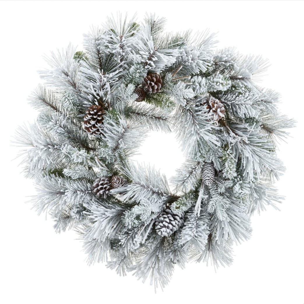 30" Snowy Pine Wreath