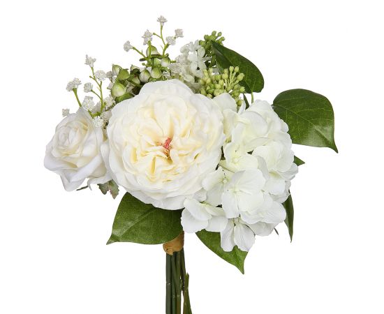 12&quot; Rose/Hydrangea Bouquet White