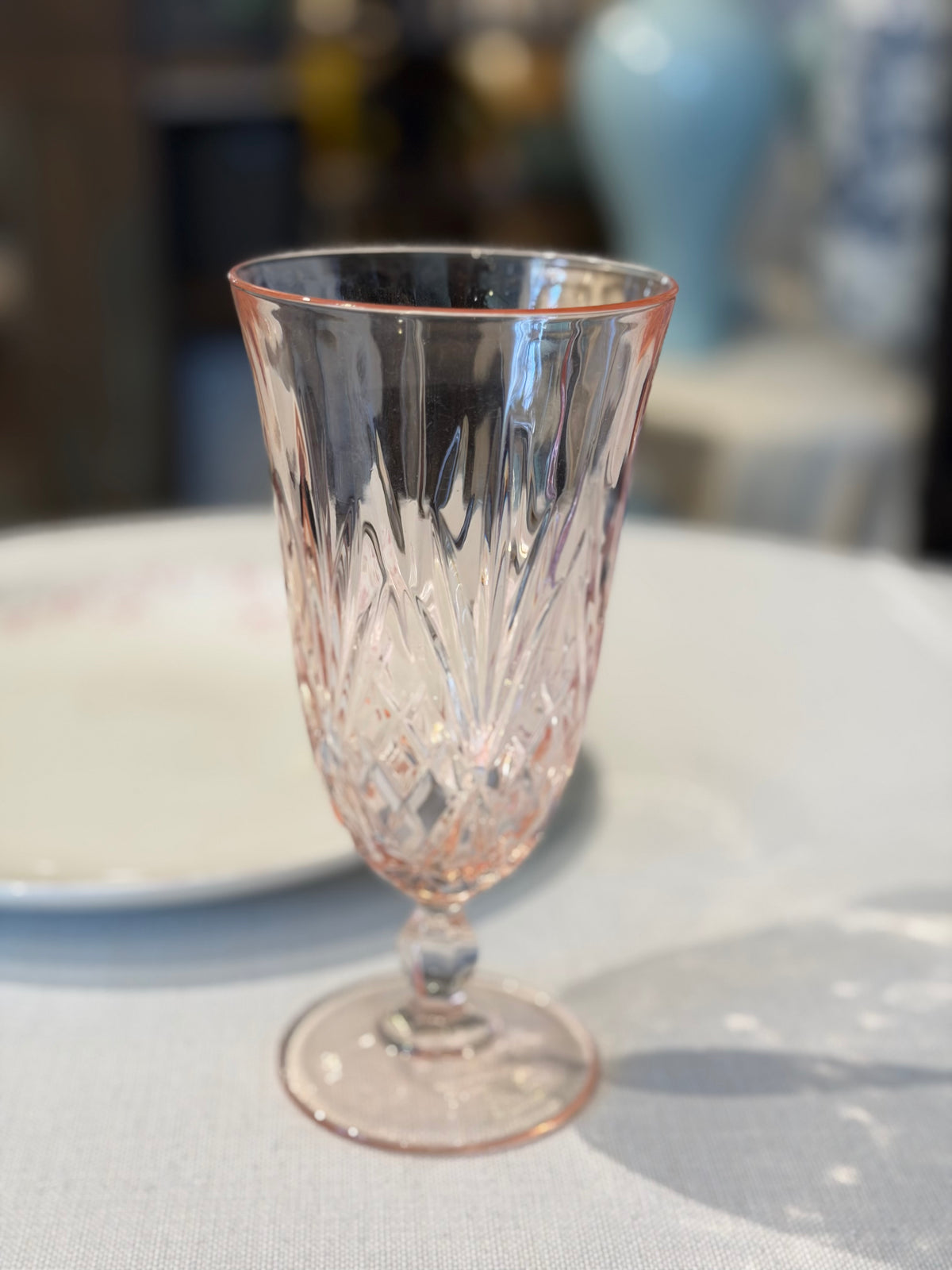 Pink Water Goblet