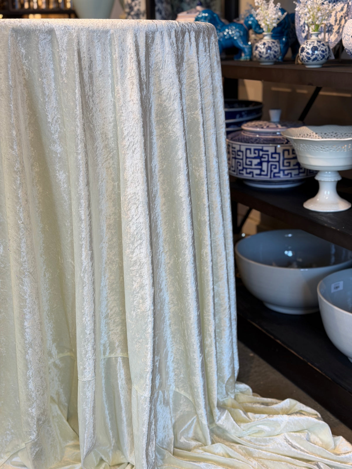 Ivory Crushed Velvet