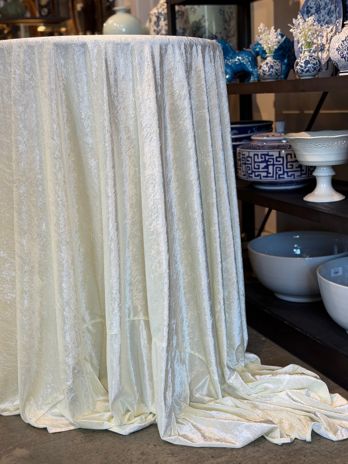 Ivory Crushed Velvet