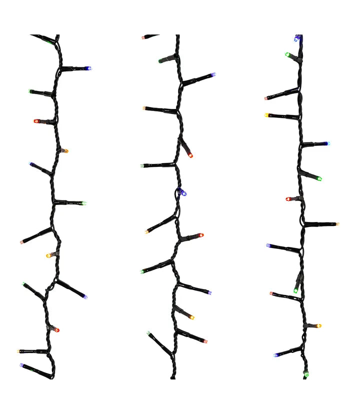 98' 1,200-Light Multicolor 3MM LED Multifunction Rice Lights With Green Wire