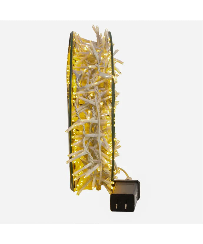 49' 600-Light Warm White 3MM LED Multifunction Rice Lights With White Wire