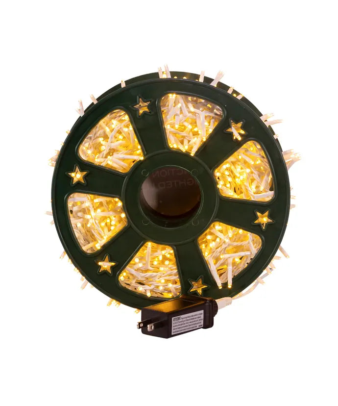 49' 600-Light Warm White 3MM LED Multifunction Rice Lights With White Wire