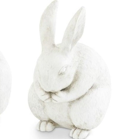 K&K Interiors White Paws-In-Mouth Rabbit Figurine One-Size