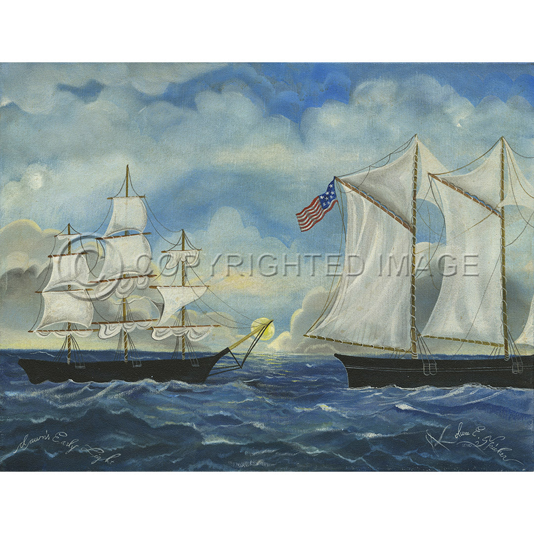 Ship Dawns Early Light 23x30