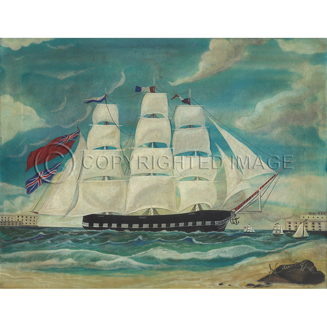 Ship Hong Kong Harbor 43x56