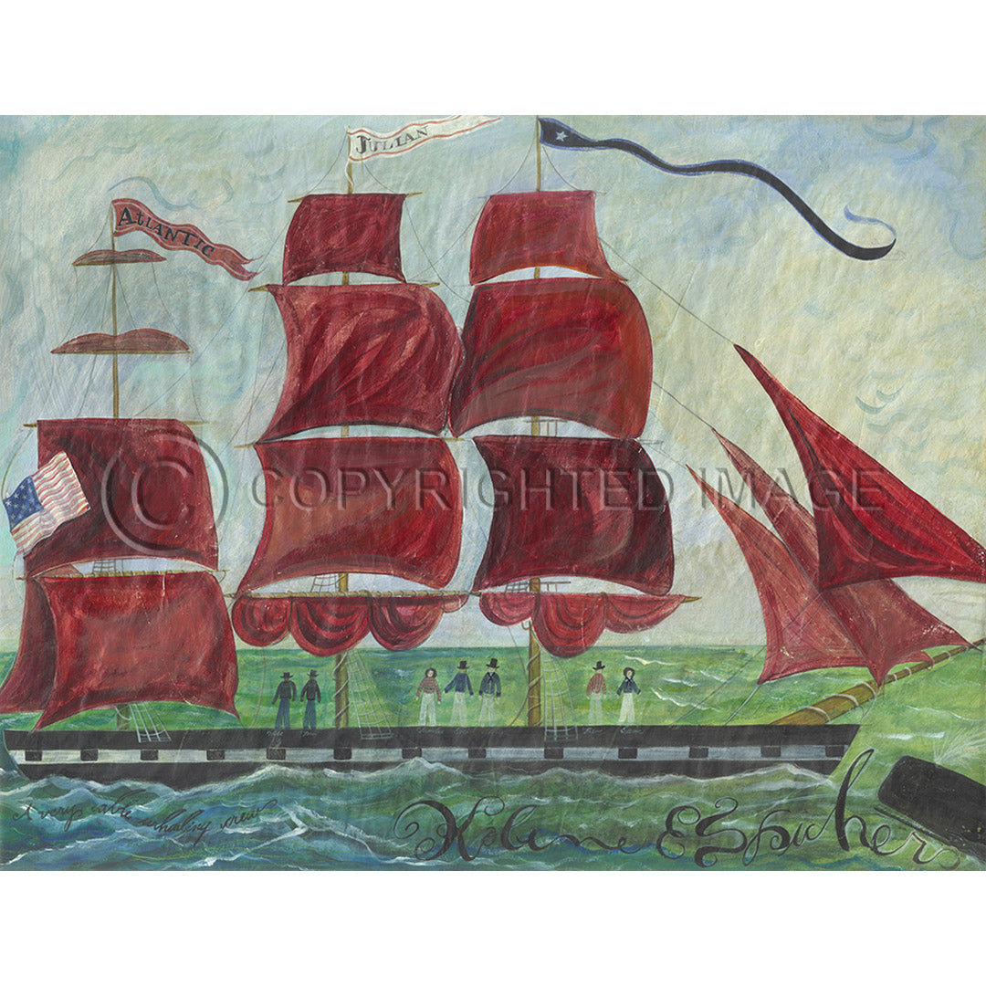 Ship Ship Red Sails 23x30