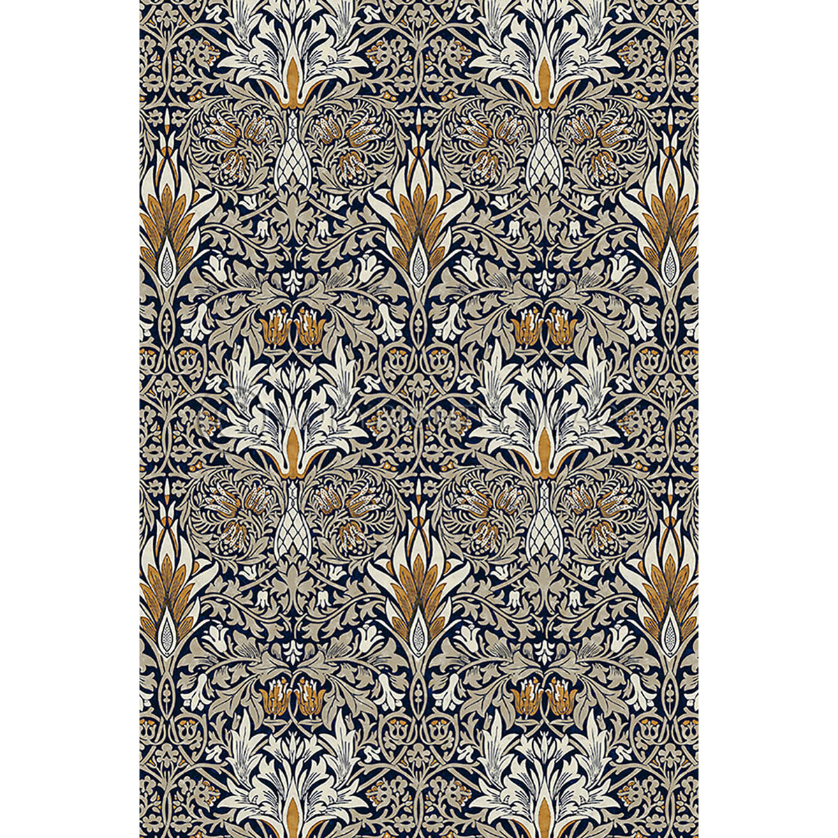 Snakeshead Indigo and Gold 20x30