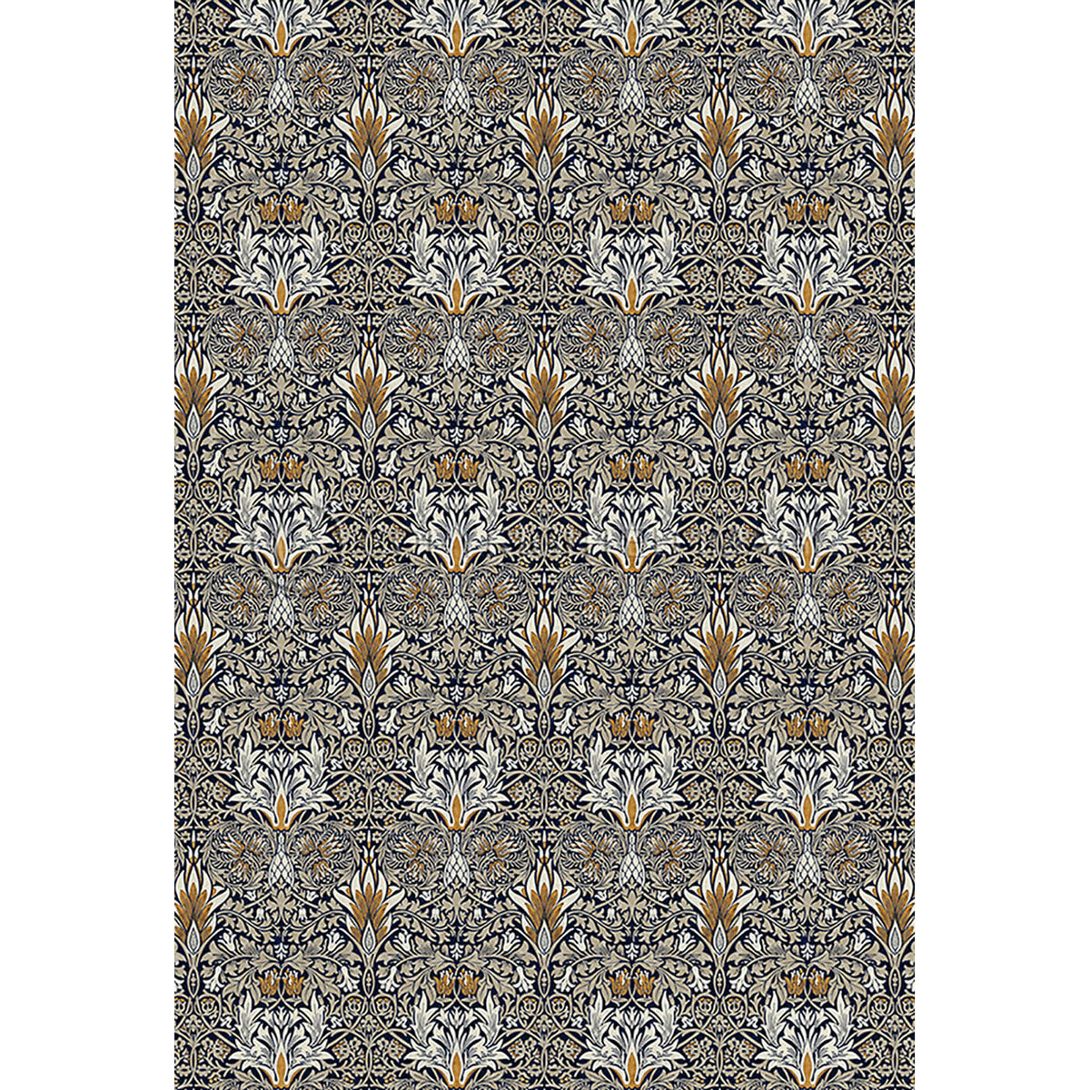 Snakeshead Indigo and Gold 38x56