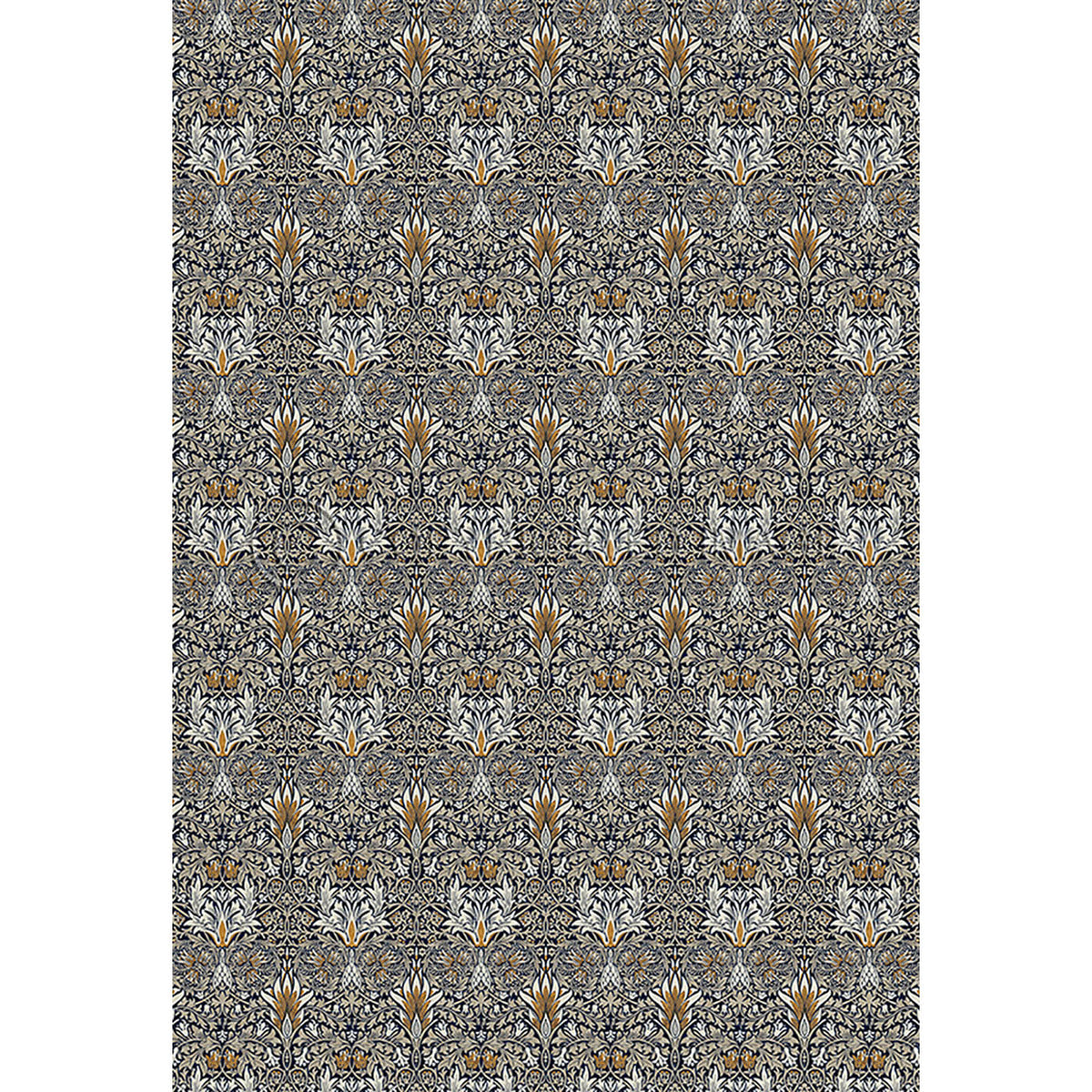 Snakeshead Indigo and Gold 52x76