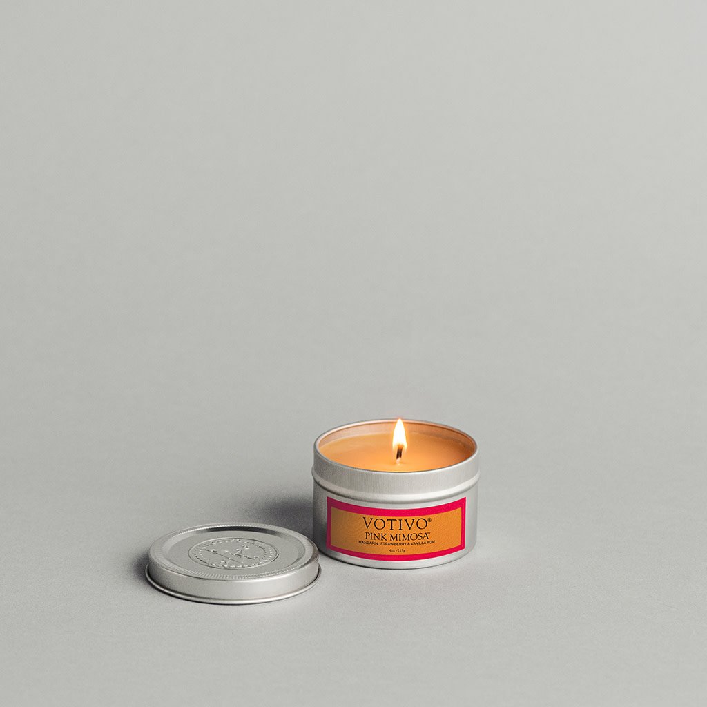 Aromatic Travel Tin Candle-Pink Mimosa