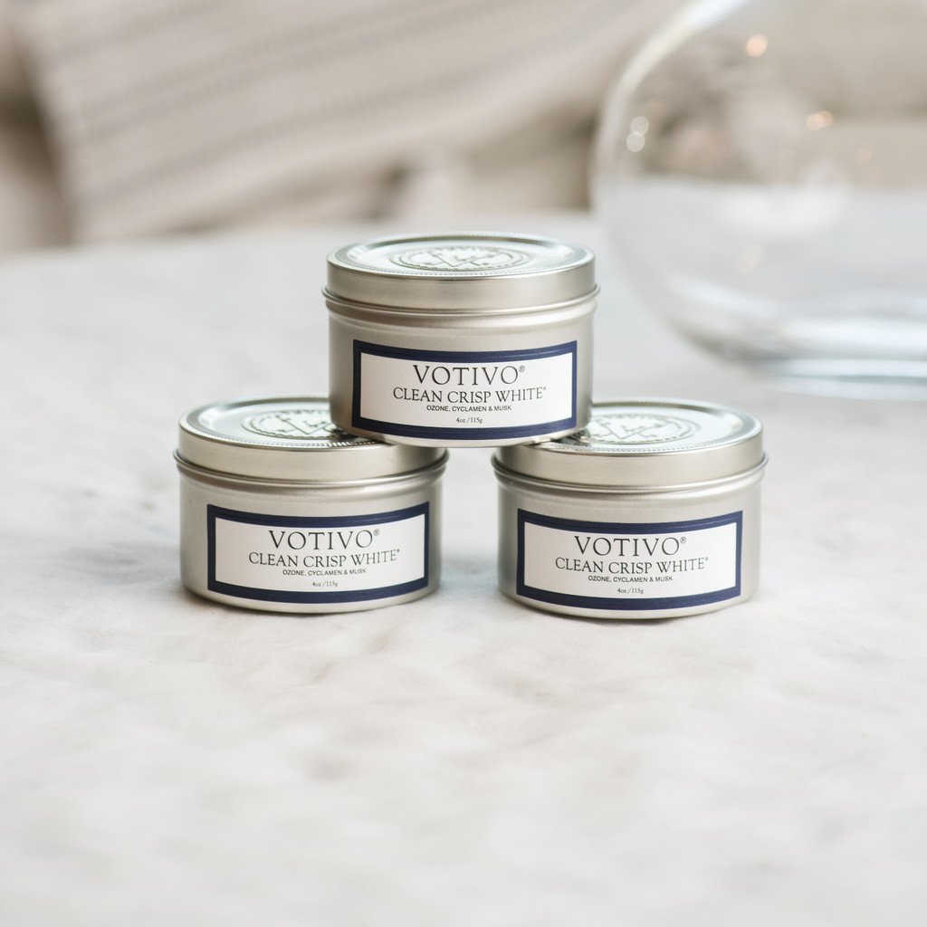 Aromatic Travel Tin Candle-Clean Crisp White