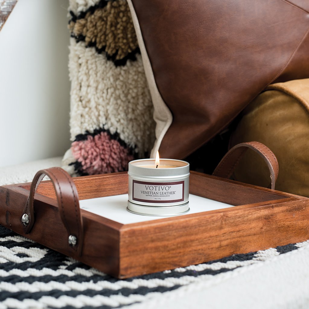 Aromatic Travel Tin Candle-Venetian Leather