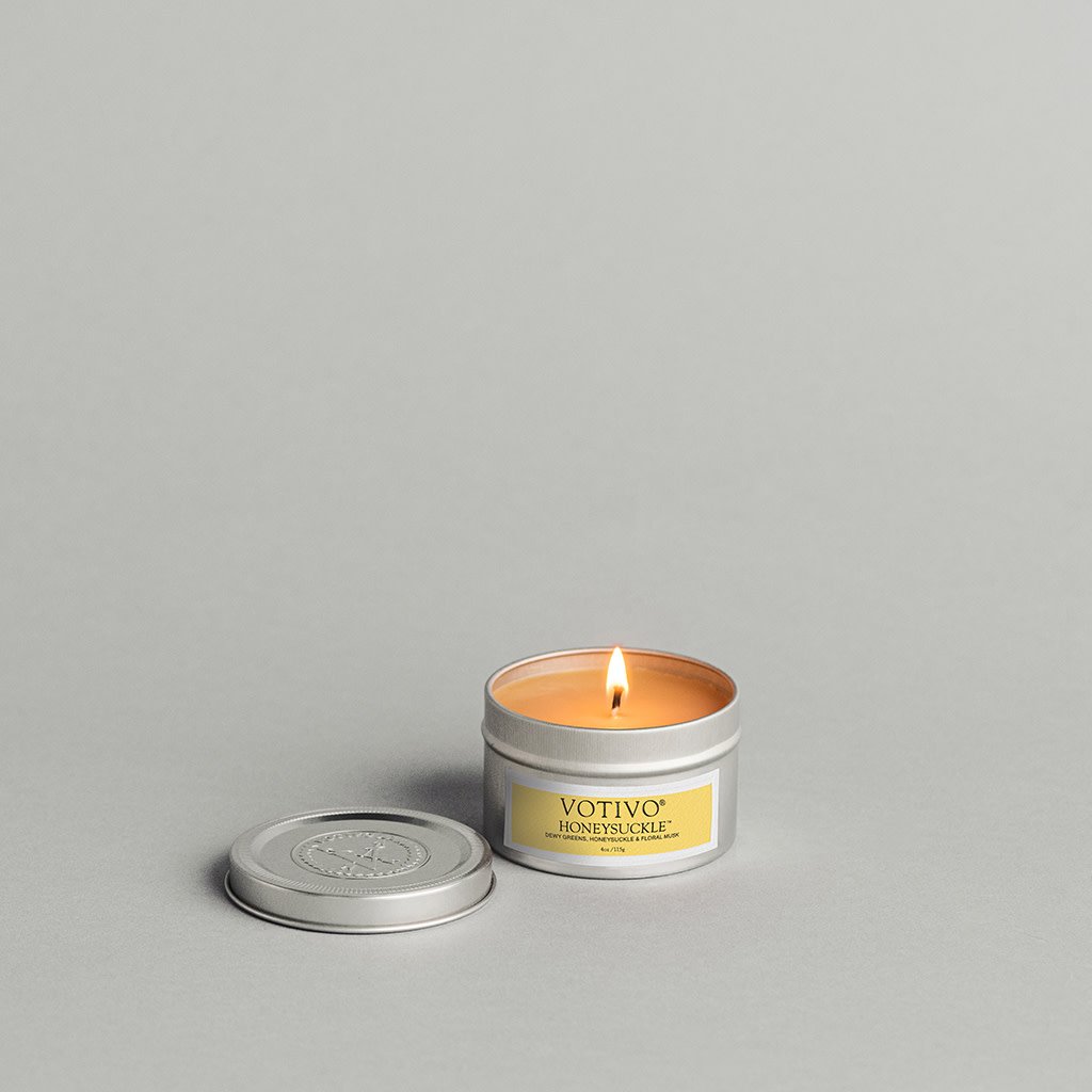 Aromatic Travel Tin Candle-Honeysuckle