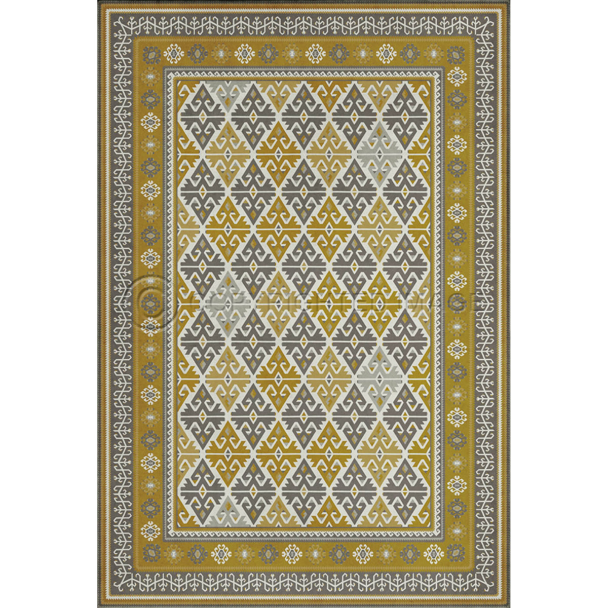 Burdock and Star Mustard and Slate 38x56