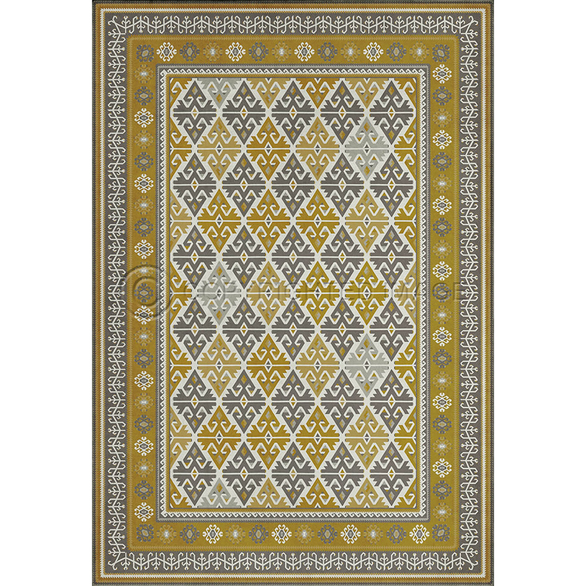 Burdock and Star Mustard and Slate 70x102