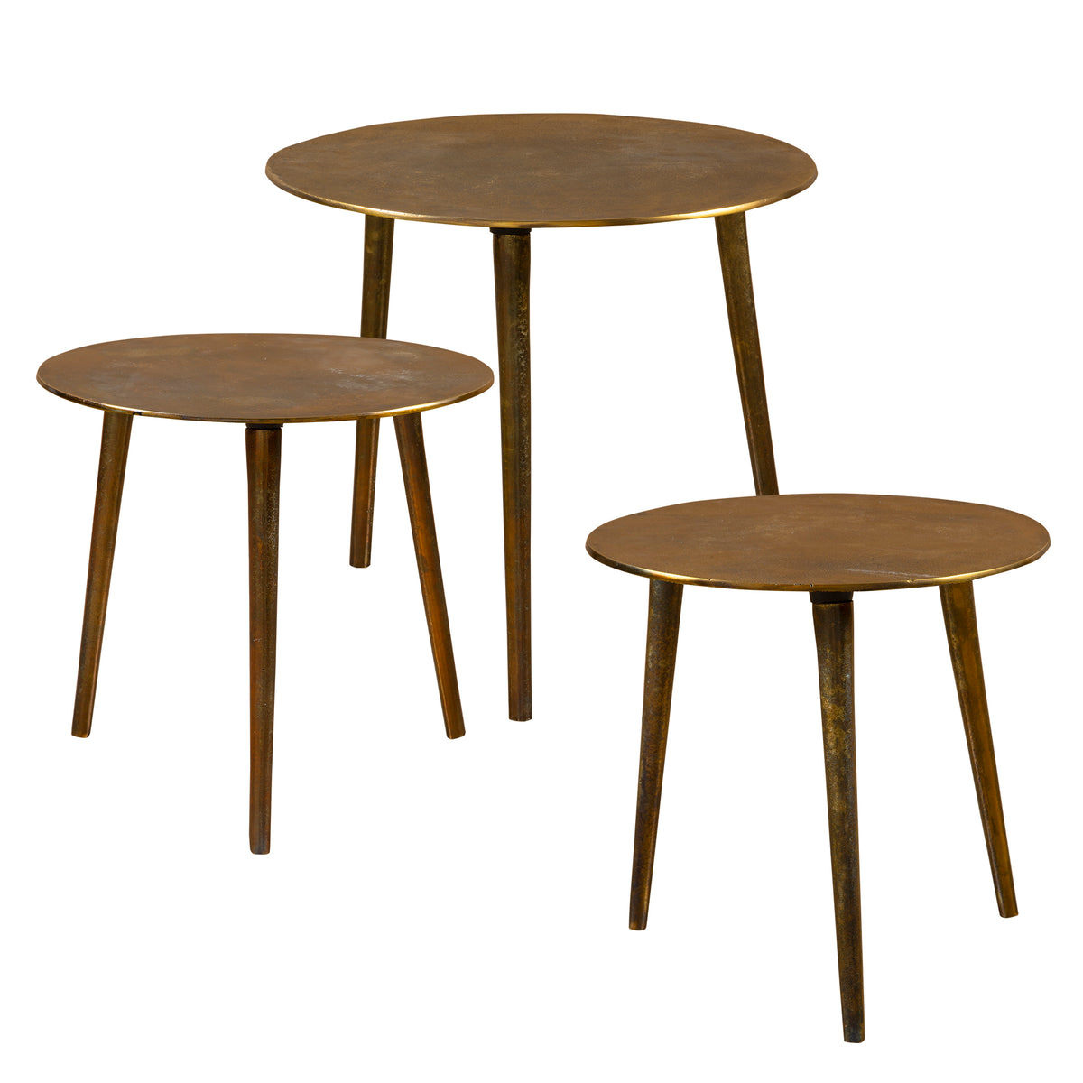 Kasai Gold Coffee Tables, S/3