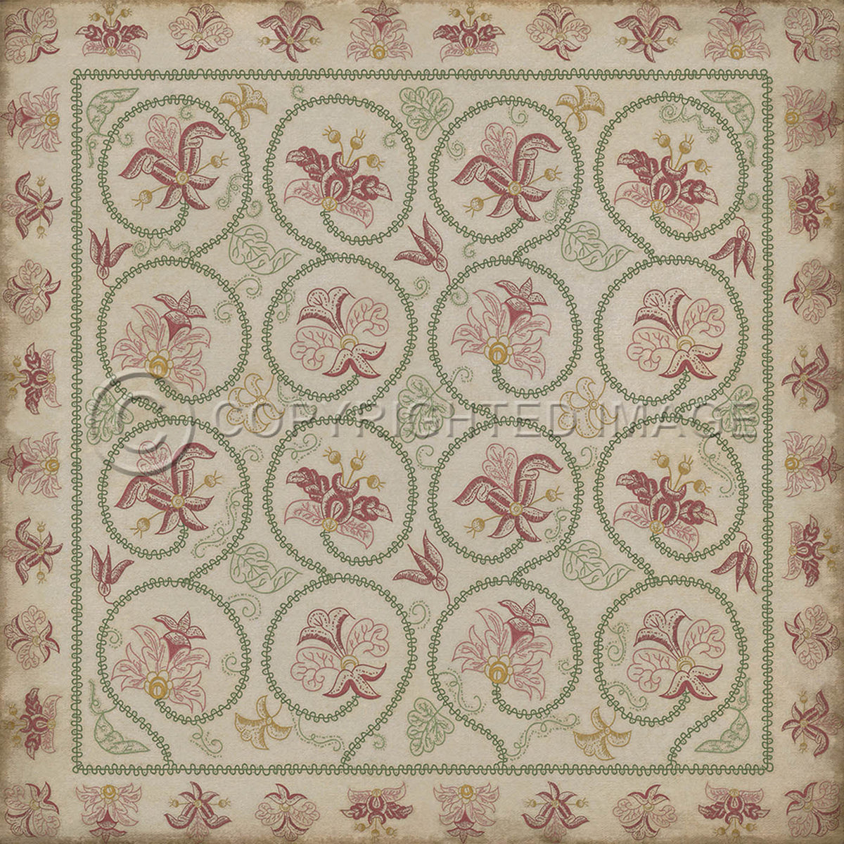 Crewelwork Rose Campion 60x60
