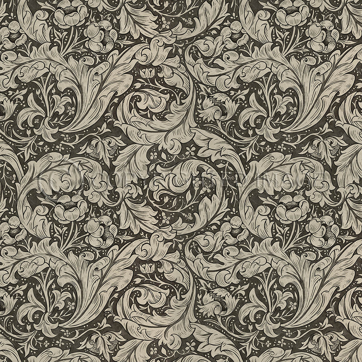 Bachelors Button Black and Linen 48x48