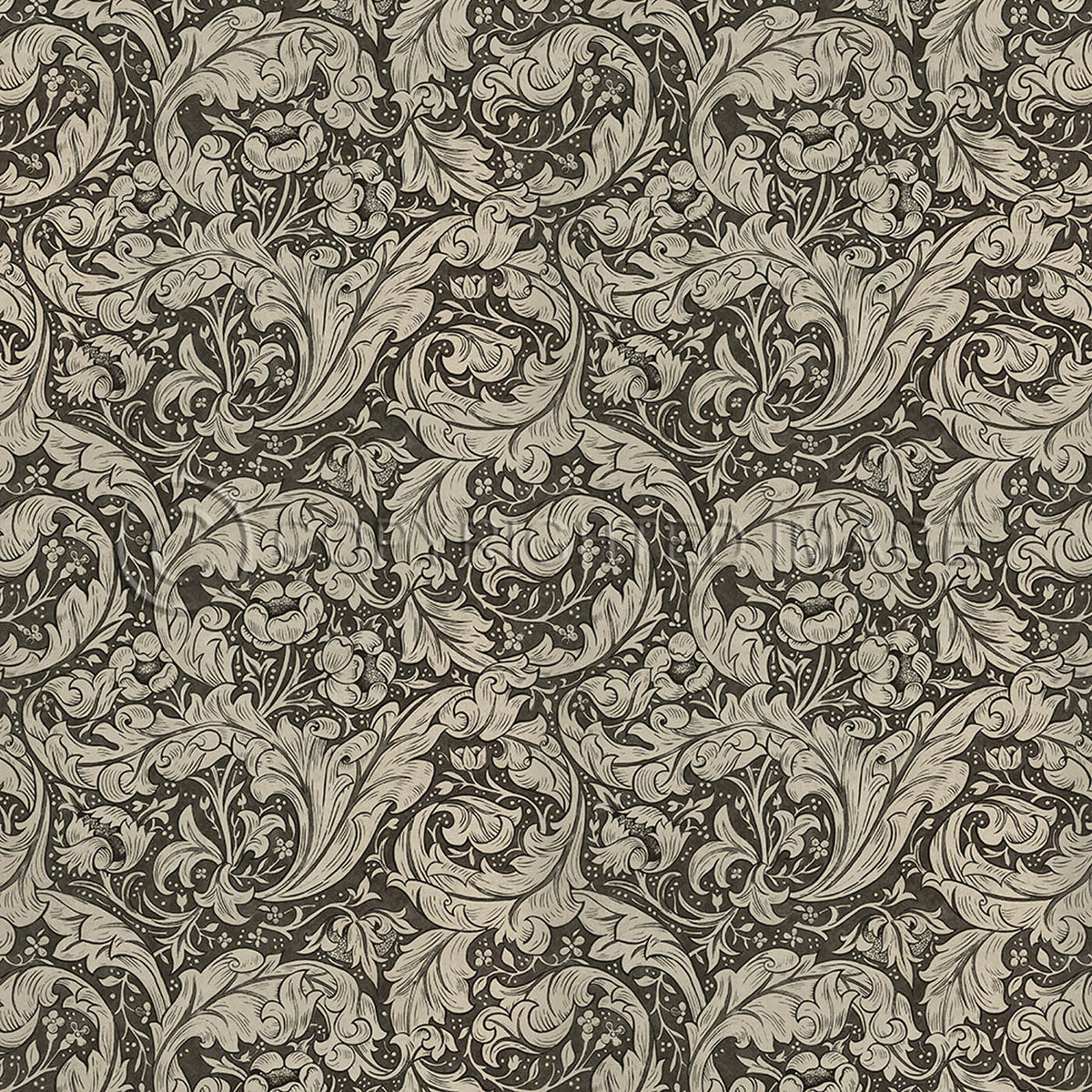 Bachelors Button Black and Linen 60x60