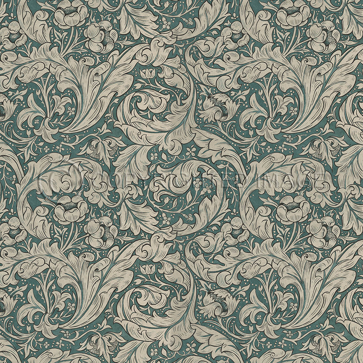 Bachelors Button Mineral and Linen 48x48