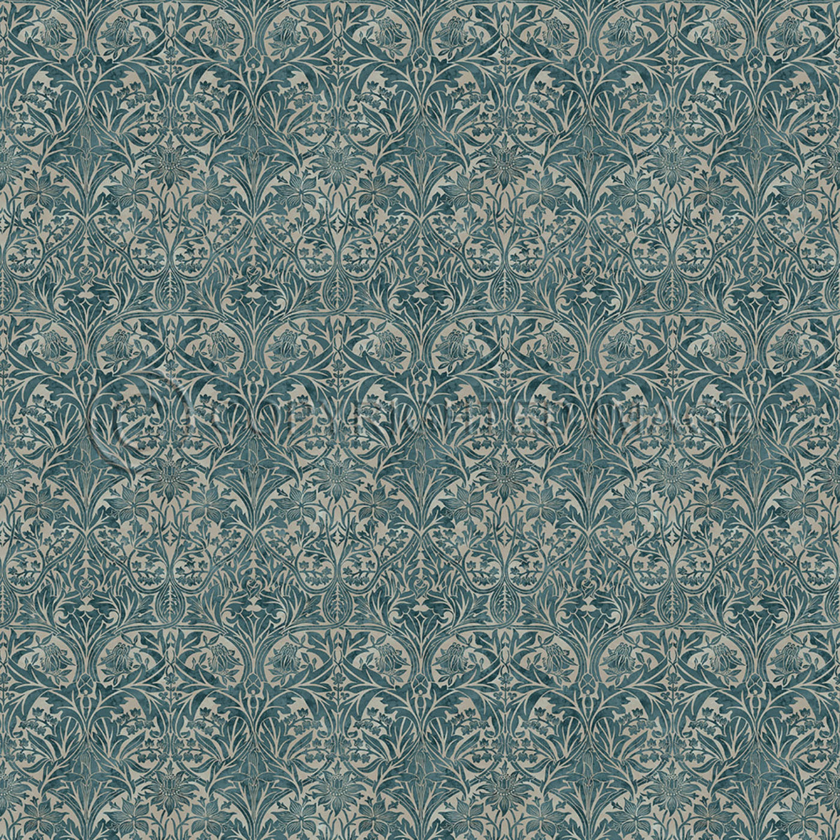 Bluebell Cobalt and Linen 36x36