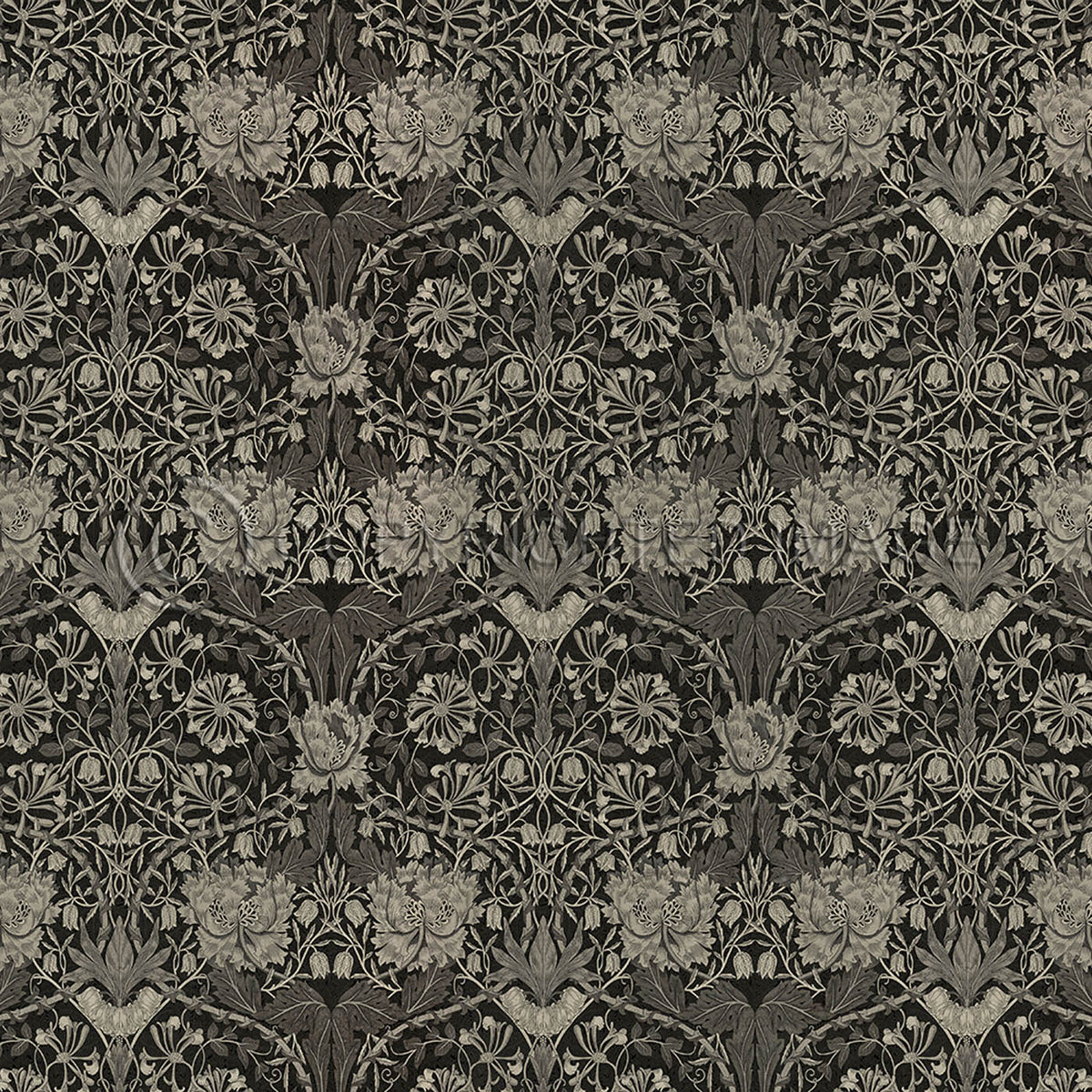 Honeysuckle and Tulip Black 36x36