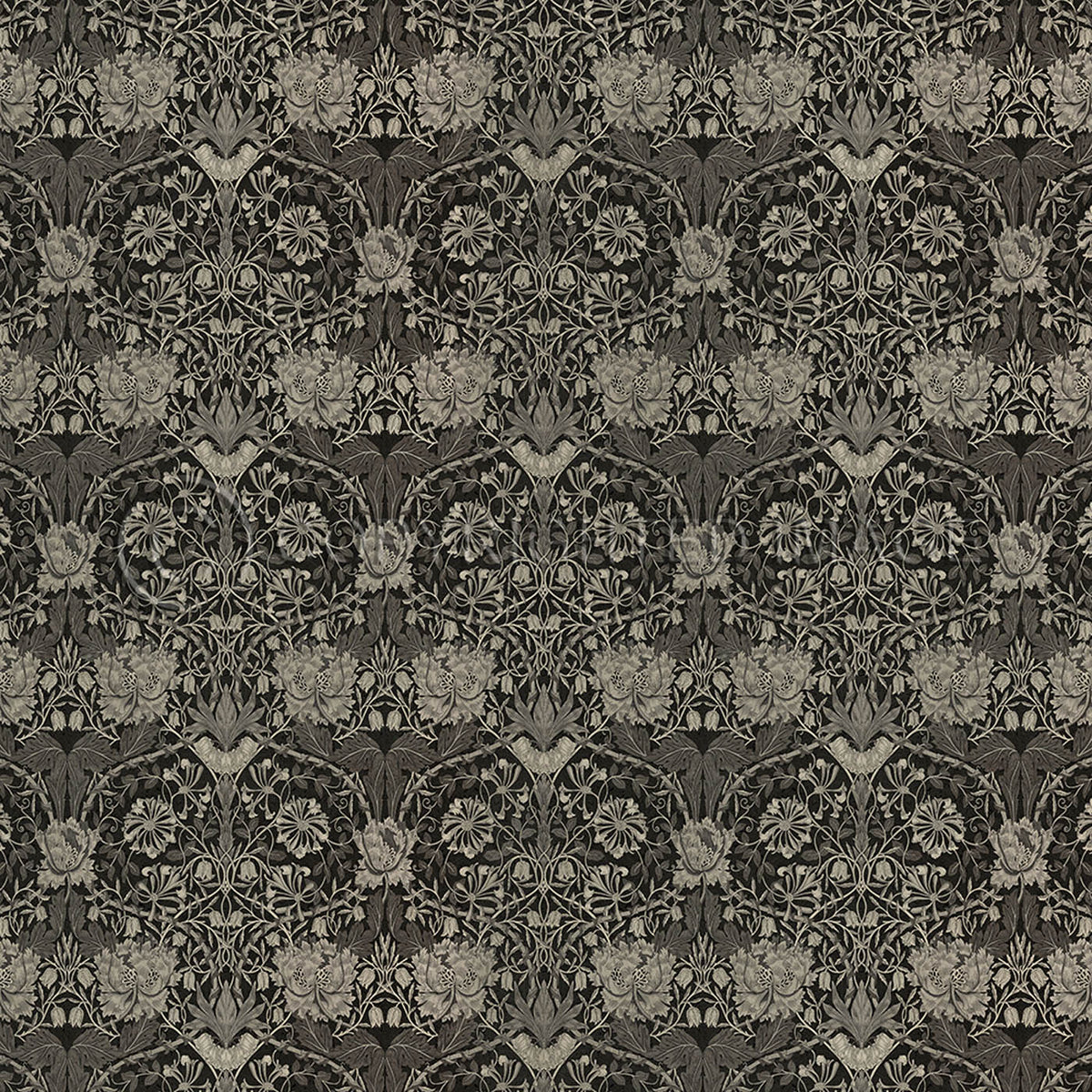 Honeysuckle and Tulip Black 48x48