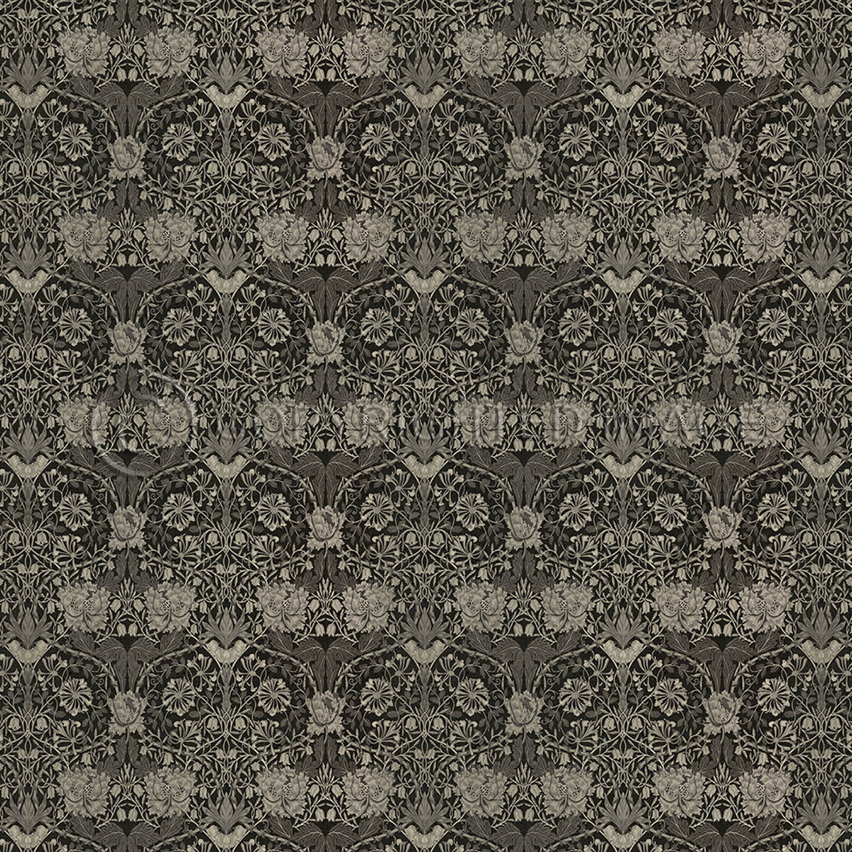 Honeysuckle and Tulip Black 60x60