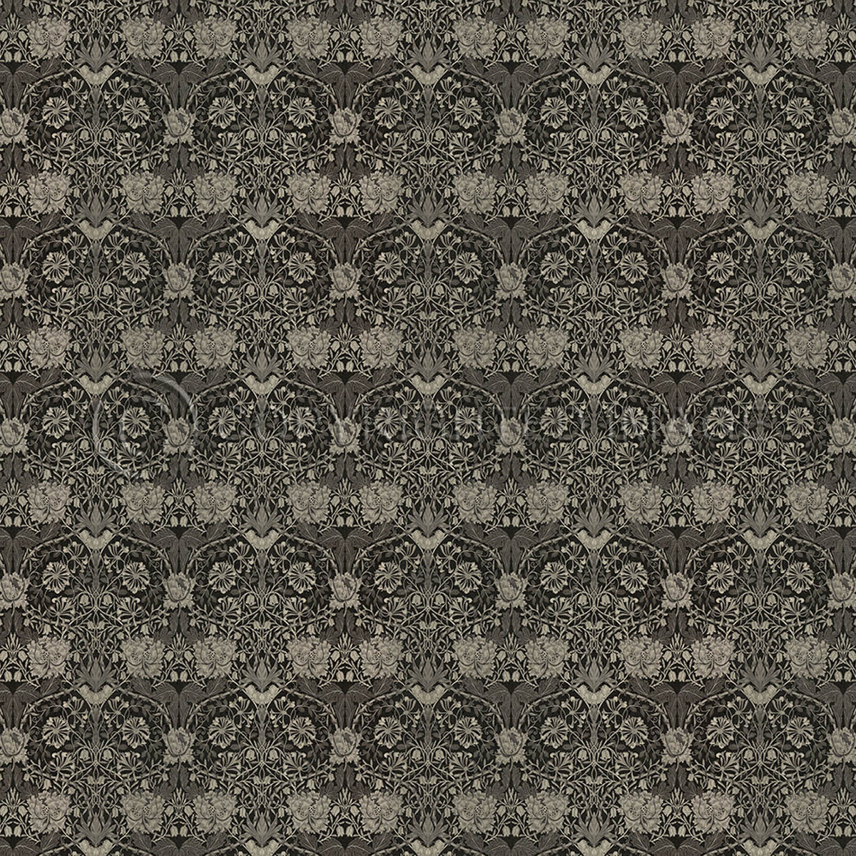 Honeysuckle and Tulip Black 72x72