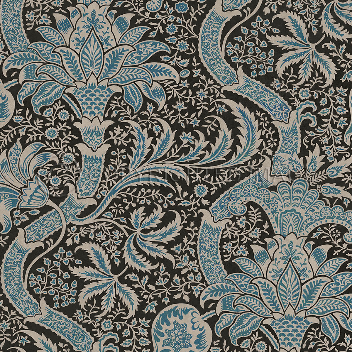 Indian Black and Cobalt 36x36