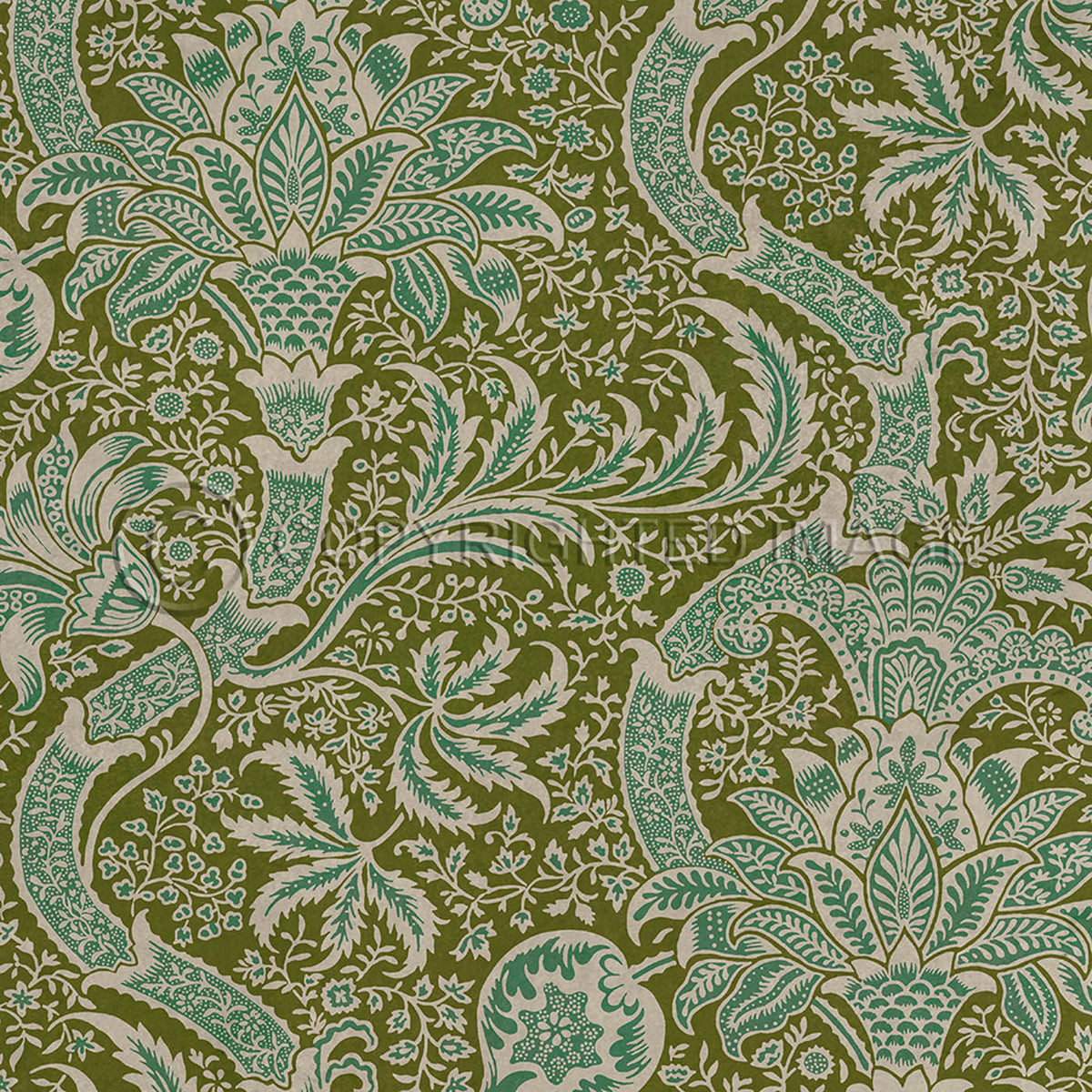 Indian Olive and Teal 36x36