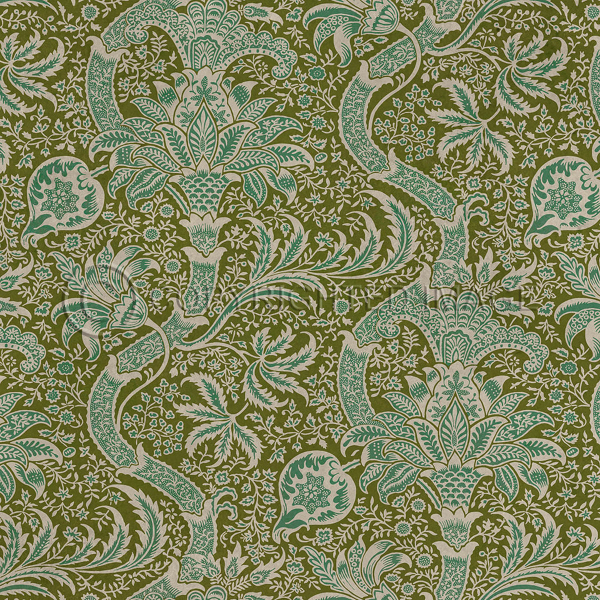 Indian Olive and Teal 48x48