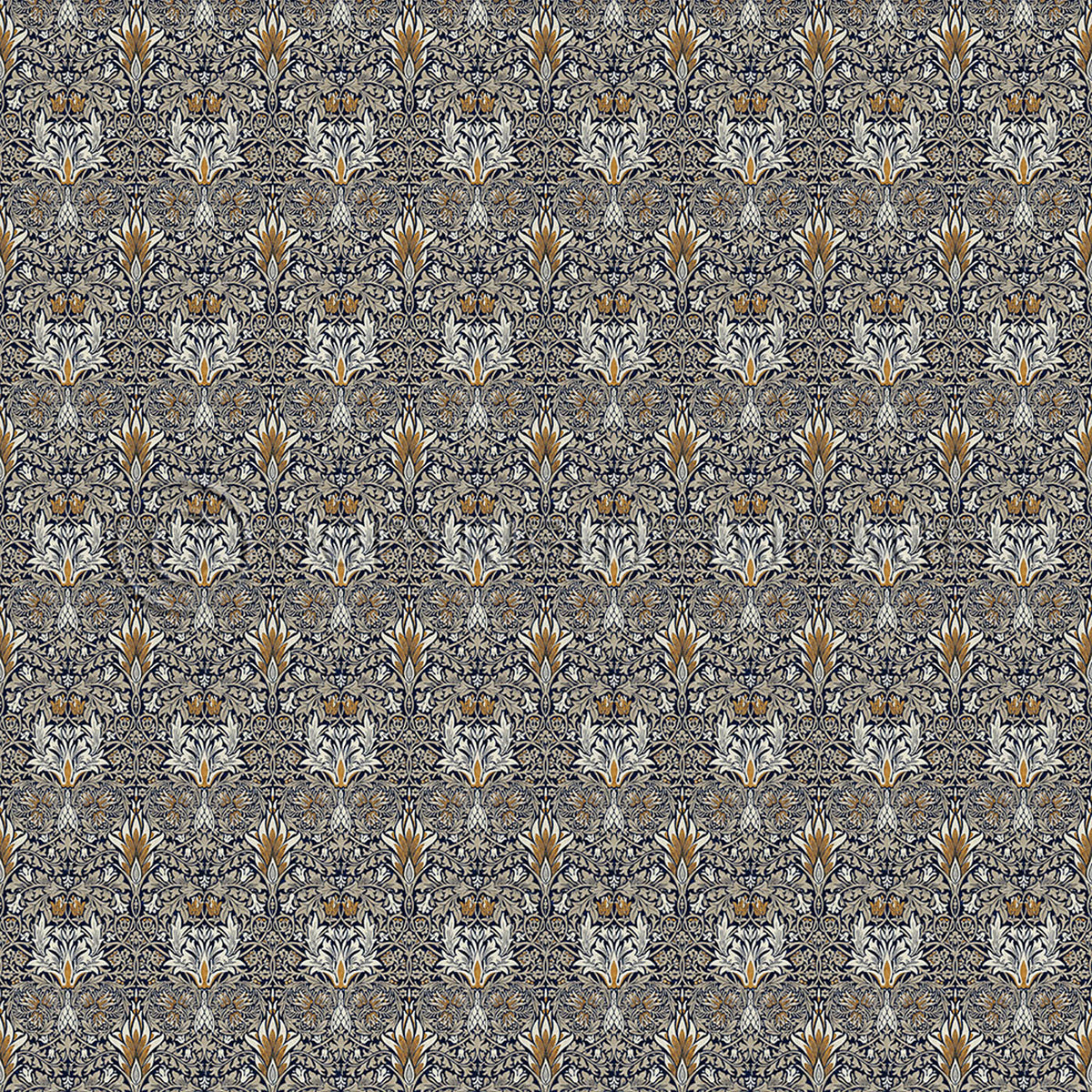 Snakeshead Indigo and Gold 72x72