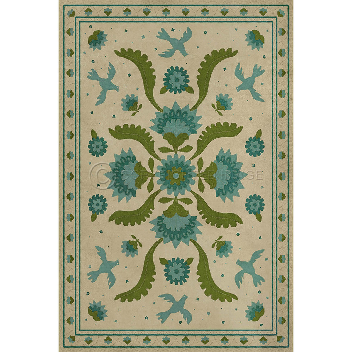 Applique Azure Moss 20x30