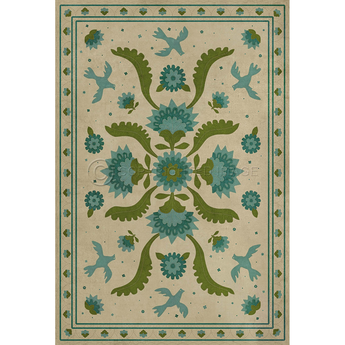 Applique Azure Moss 38x56