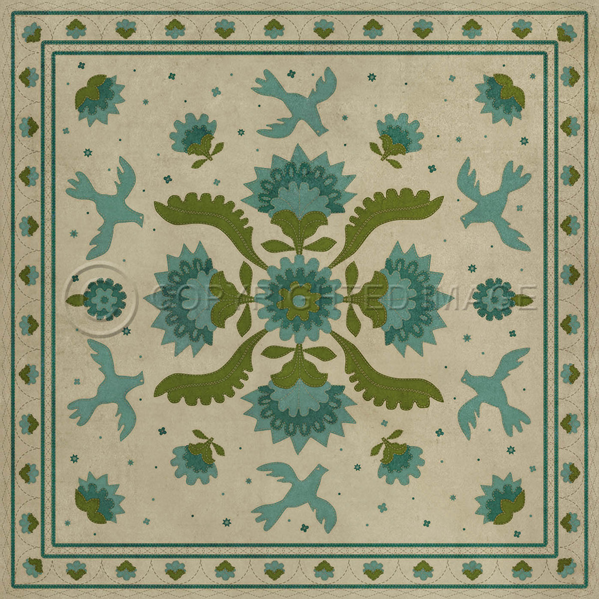 Applique Azure Moss 48x48