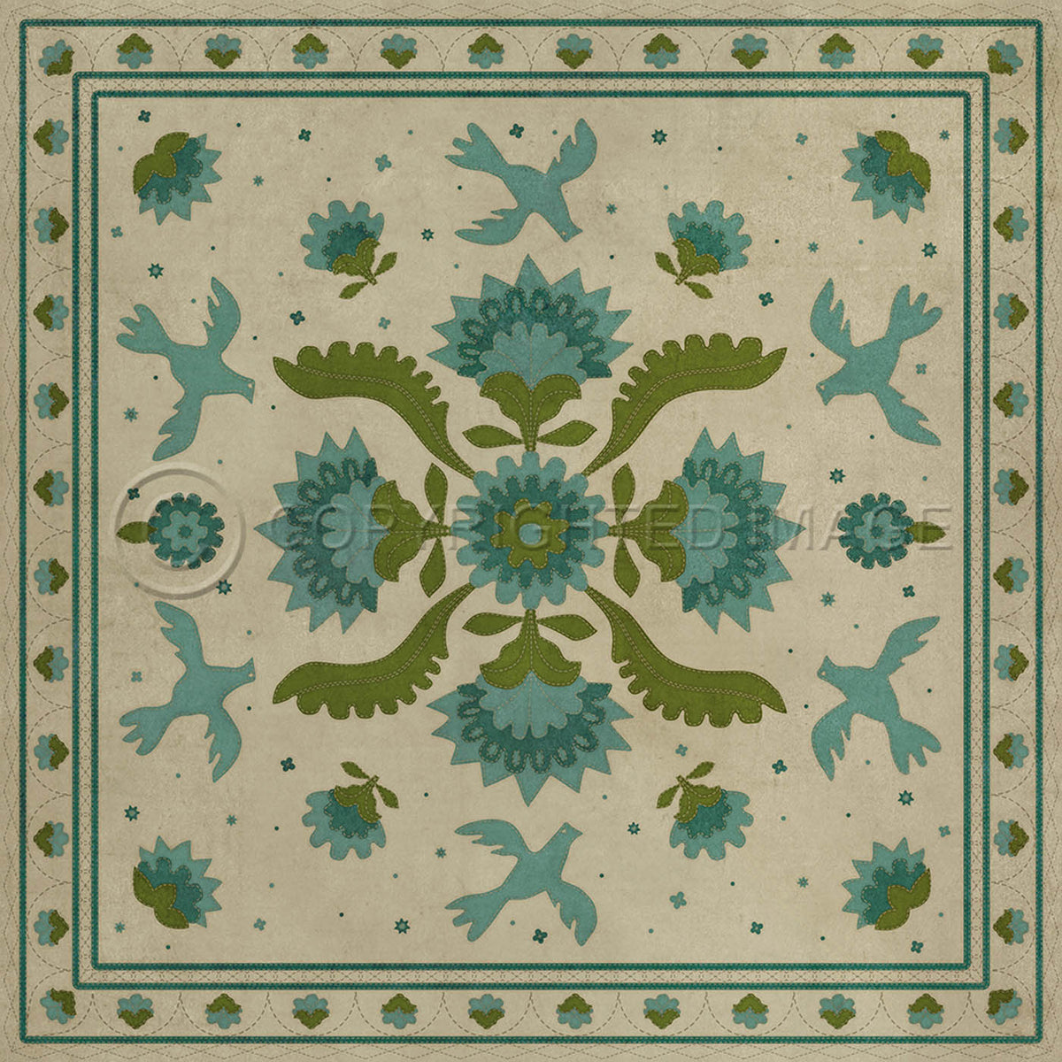 Applique Azure Moss 60x60