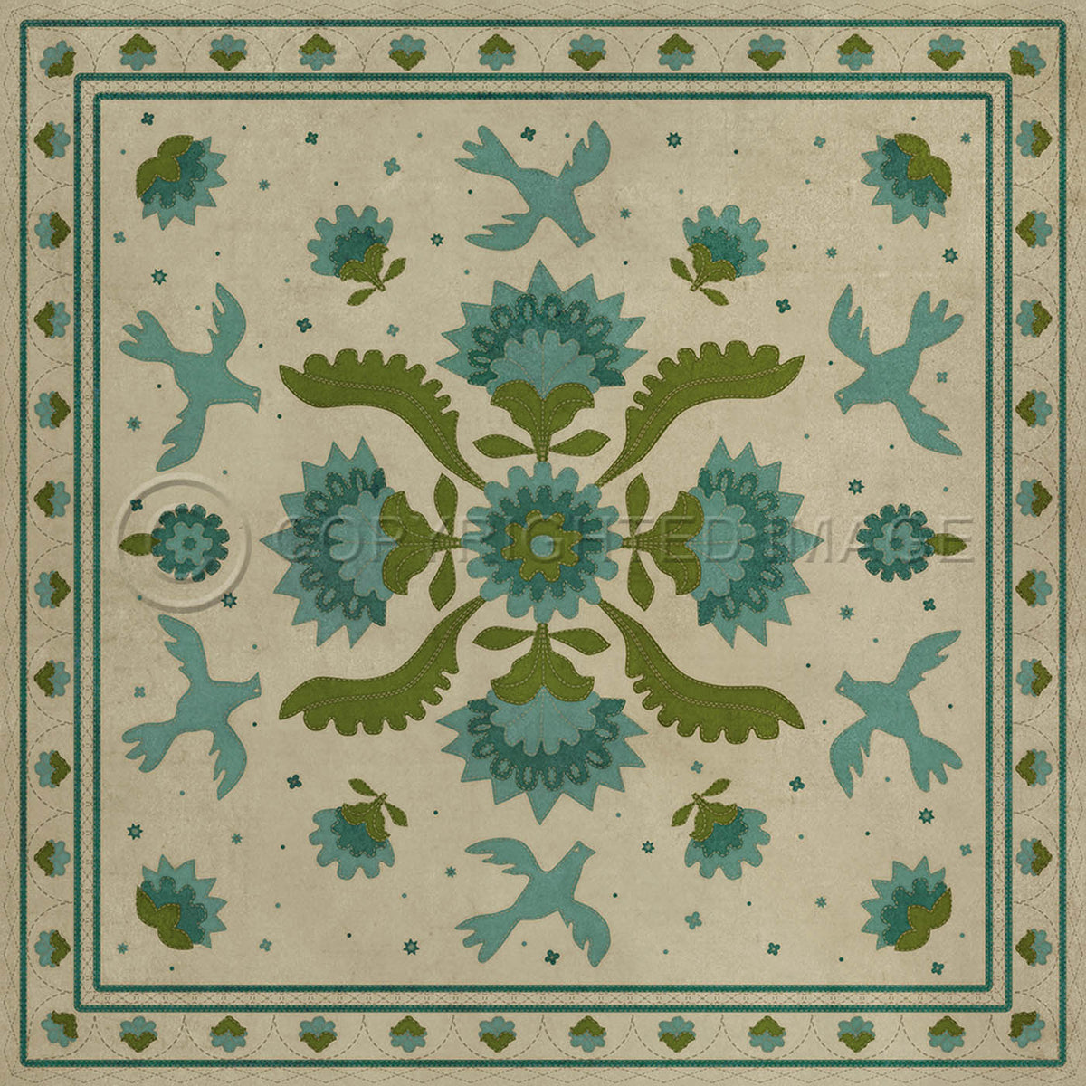 Applique Azure Moss 96x96