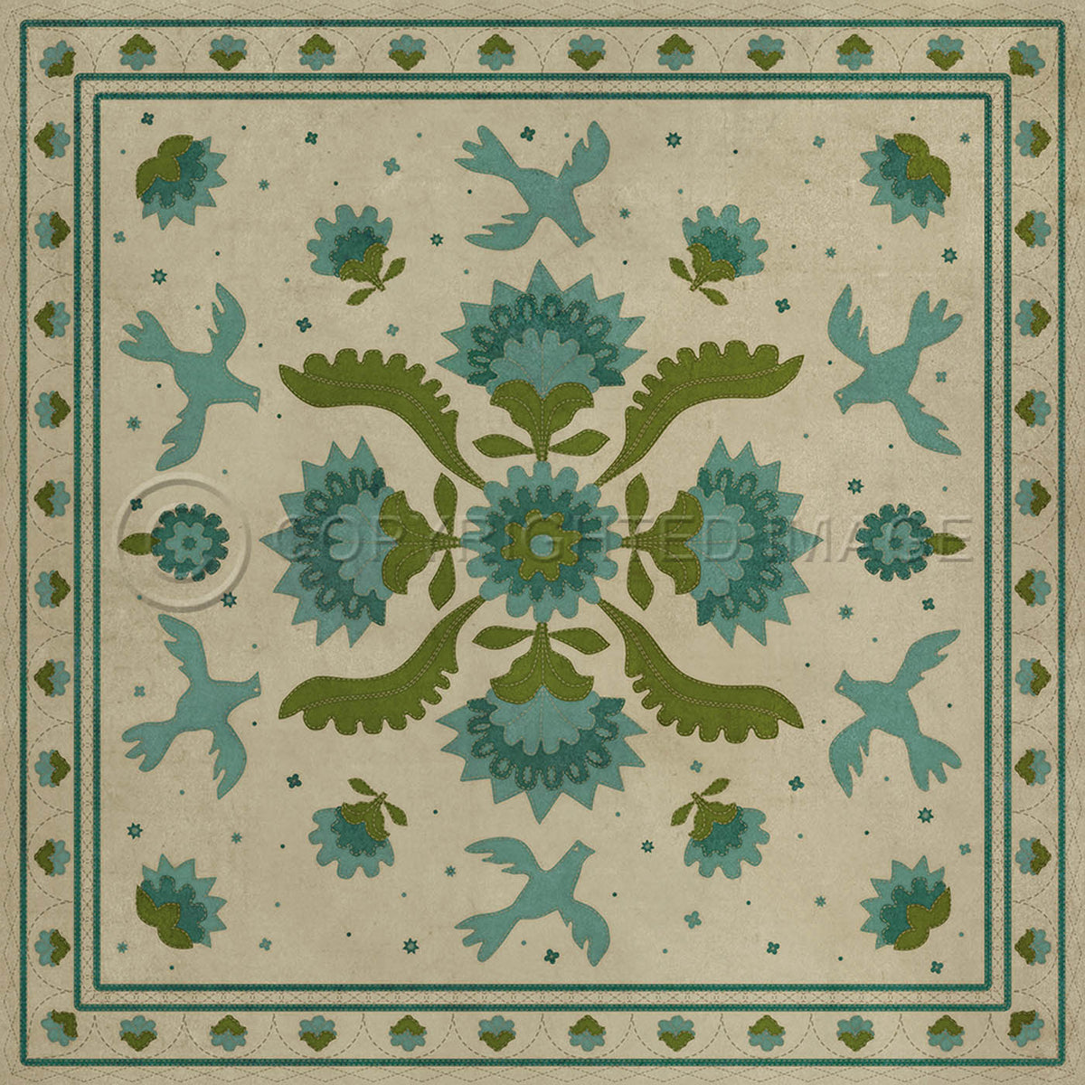 Applique Azure Moss 120x120