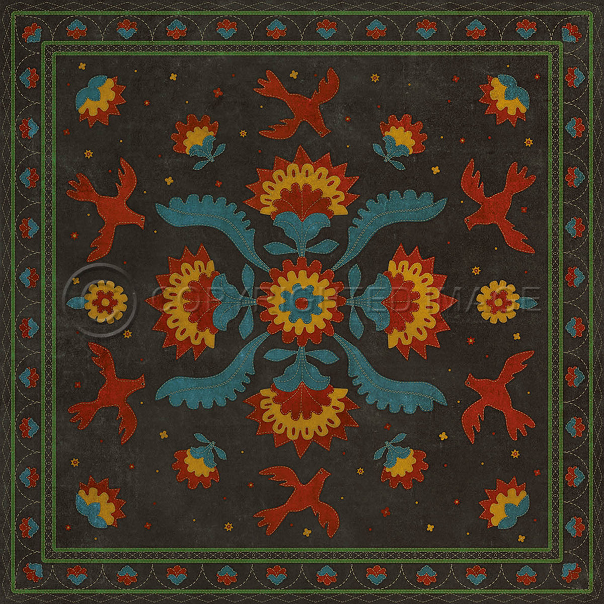 Applique Gossip of Swallows 60x60