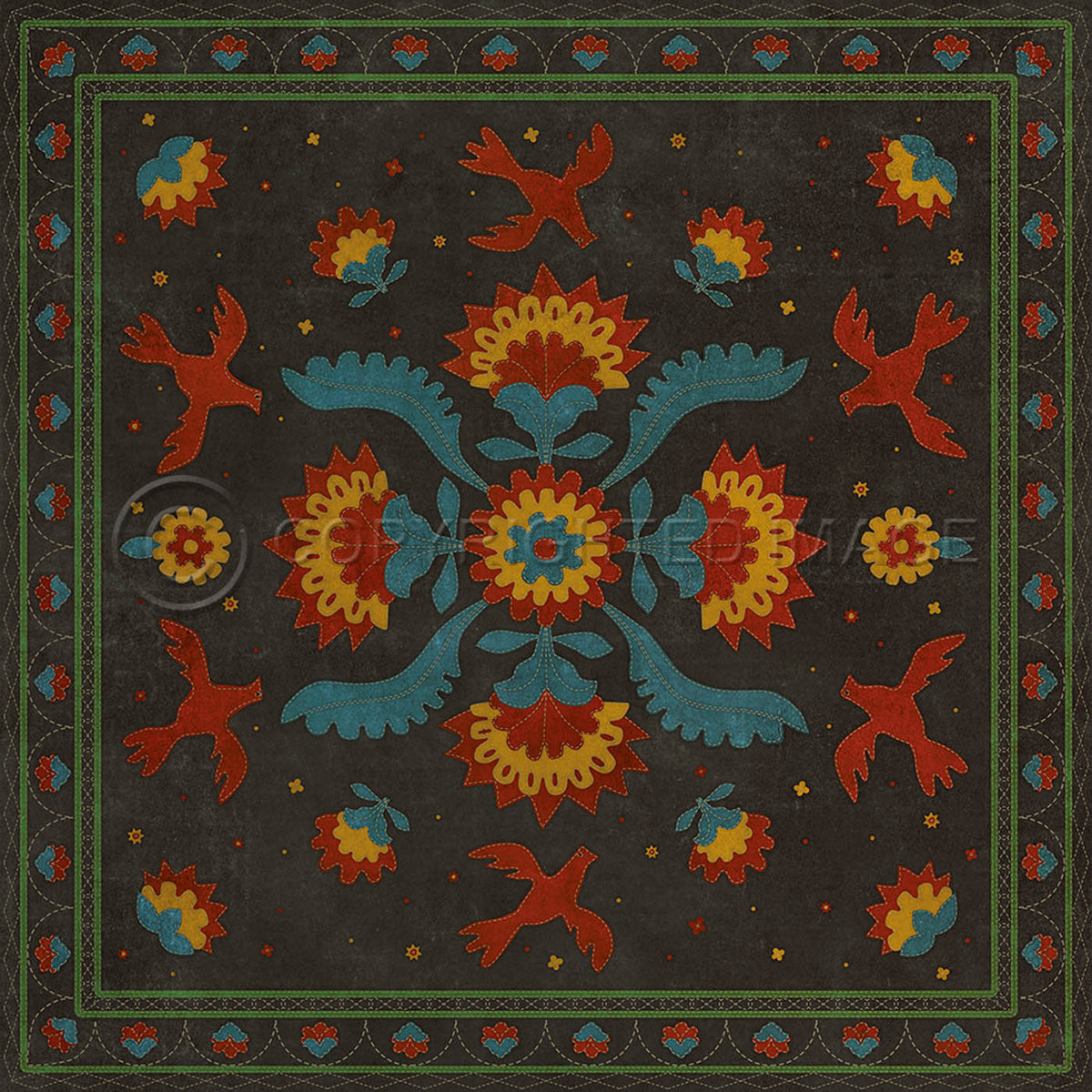 Applique Gossip of Swallows 72x72