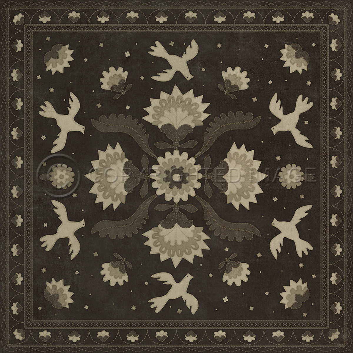 Applique Stitches of the Hours 60x60