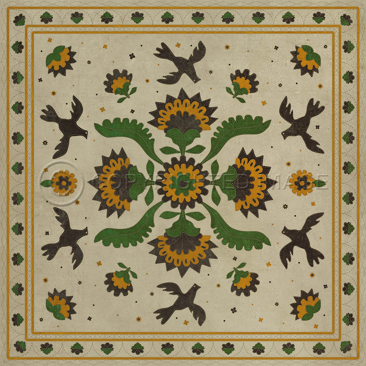 Applique Wild Bees Song 36x36