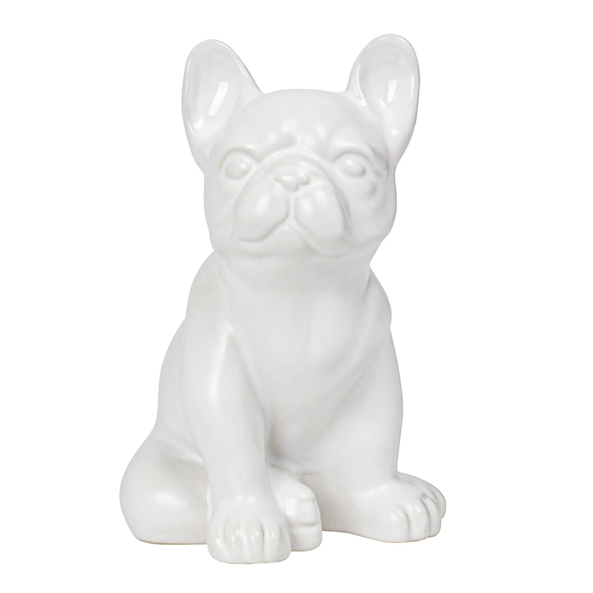 Sitting Bulldog - White