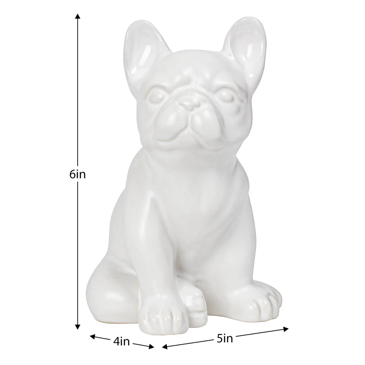Sitting Bulldog - White