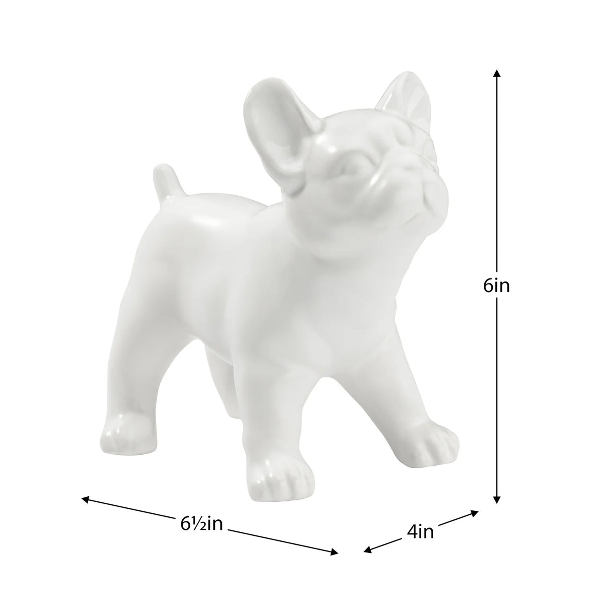 Standing Bulldog - White